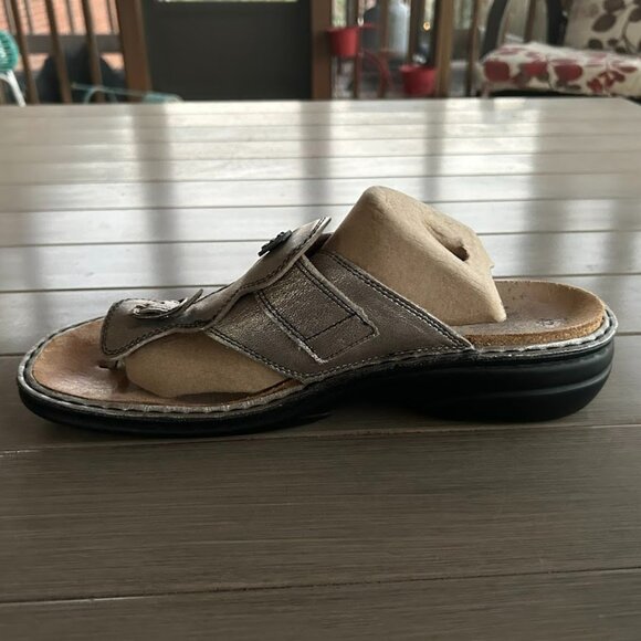 Finn Comfort Wichita Sandal Thong Flip Flop Pewter Silver Leather Size 42 Metall - Picture 7 of 15